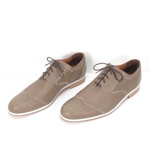 RACHEL COMEY TAUPE LEATHER LACE UP OXFORD SHOES 12